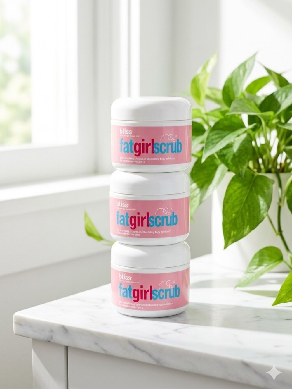 3x Bliss FatGirlScrub Exfoliator -Body Scrub Cellulite Skin‎ Smoothing  2.7 Oz